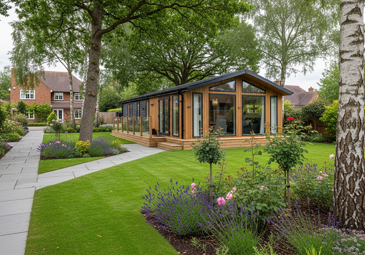 Premium lodge positioned as a garden annex